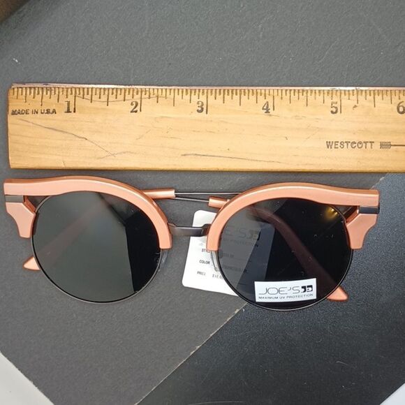 JOE'S jeans gunmetal blush round sunglasses retro specs - Picture 2 of 5